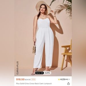 SHEIN Curve White Jumpsuit 4XL